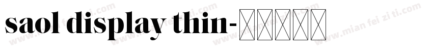 saol display thin字体转换